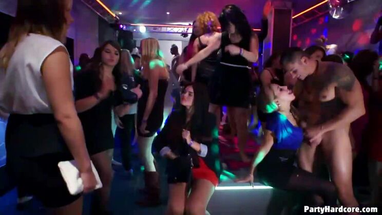 [Tainster] - Hardcore CFNM Party - Pierced Blonde Teases Before Group Fuck - Ellie Roe - Candi Blows