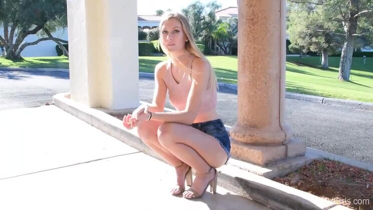 Beautiful Jenni Teases in Upskirt & Squirts