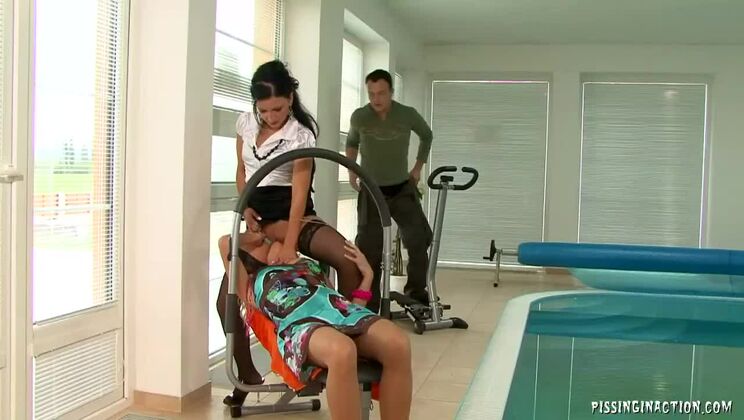 Hot Piss Action - Lena Cova & Liss White Threesome