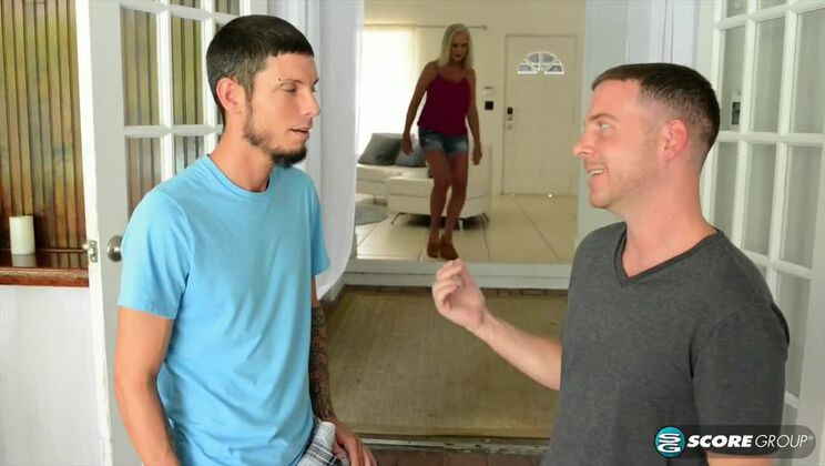 Katia, a 60+ GILF, with Two Young Lovers