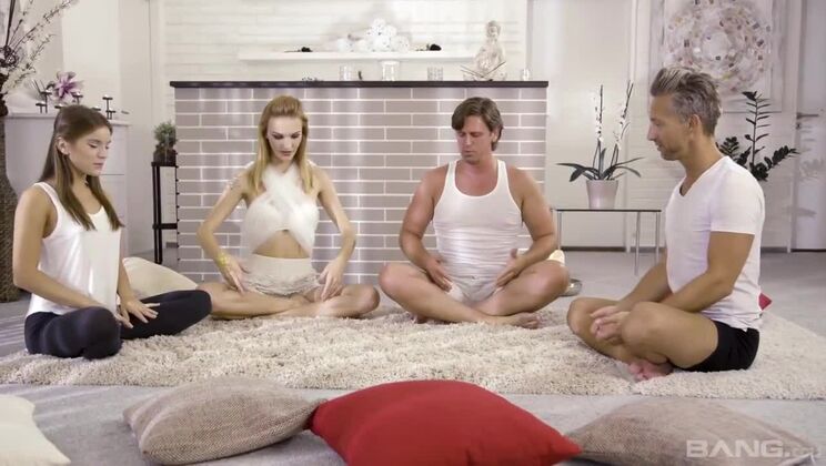 Double Penetration and Handjob for Evelina Darling