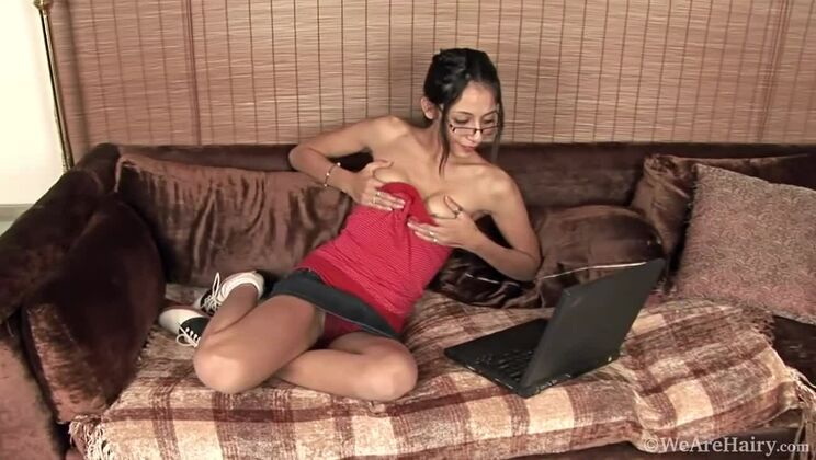 Luna Monroe's Small Tits, Hairy Body on Display