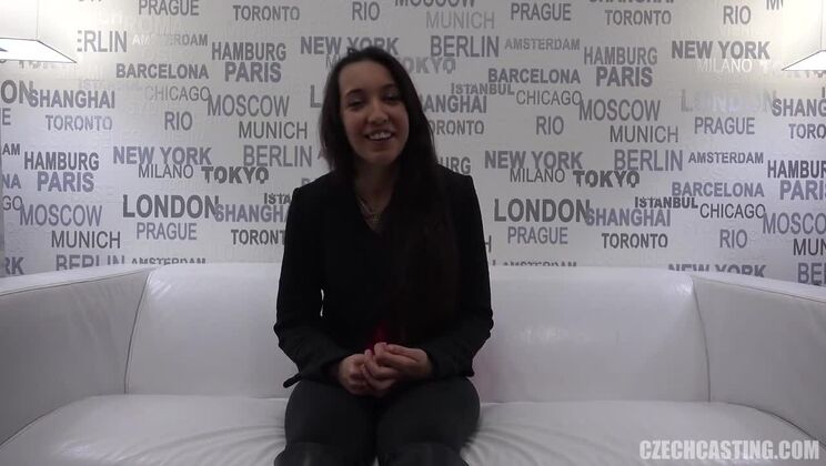 Brunette Veronika's European Casting Joy