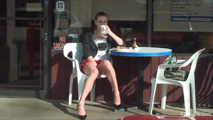 Brunette Teen's First Outdoor Adult Solo