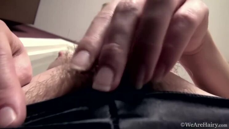 Blonde and Hairy Dani Solo Masturbation with Big Tits Bouncing