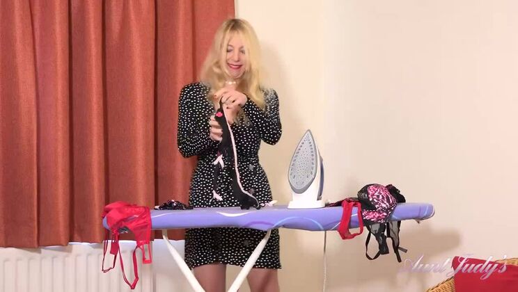 Lucinda in Lingerie and Stockings Pleases Herself