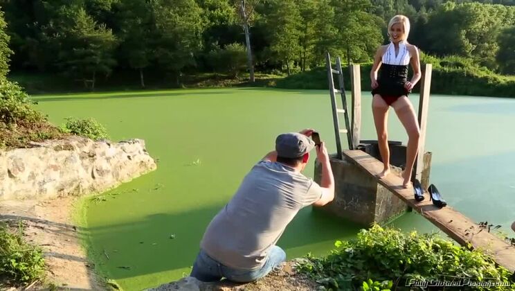 Joana White - Clothed Sex Pose in Stockings