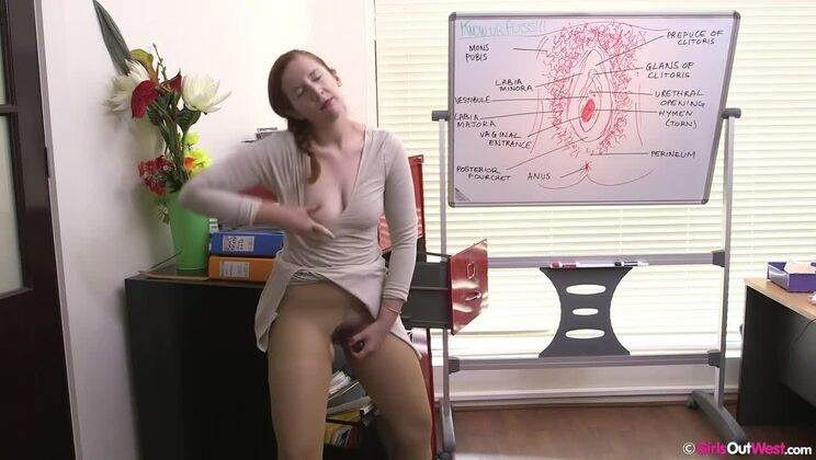 [GirlsOutWest] - Hairy Brunette in Stockings - Darcy