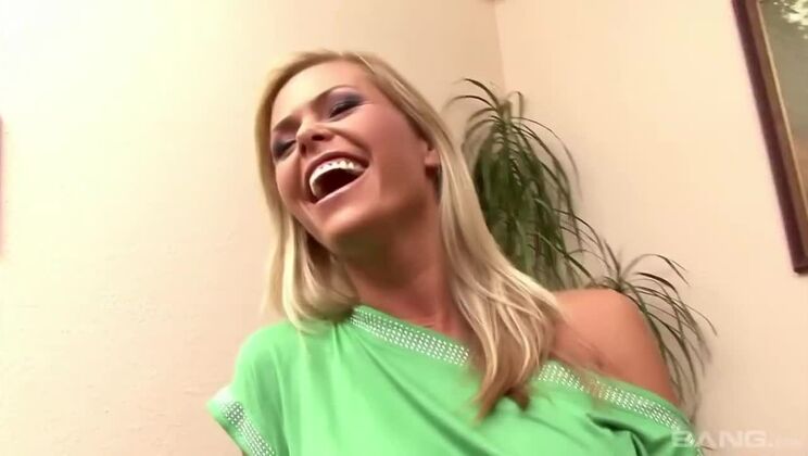 Blonde Masturbates with White Vibrator - Solo Scene