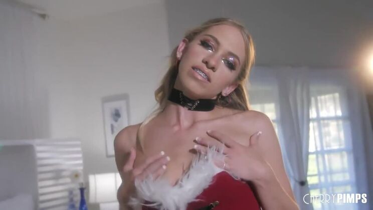 Blonde Khloe Kapri's Little Christmas Gift