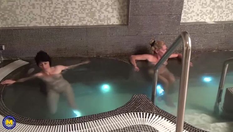 Relaxing with Mature Ladies Macie, Krystine, and Yulia