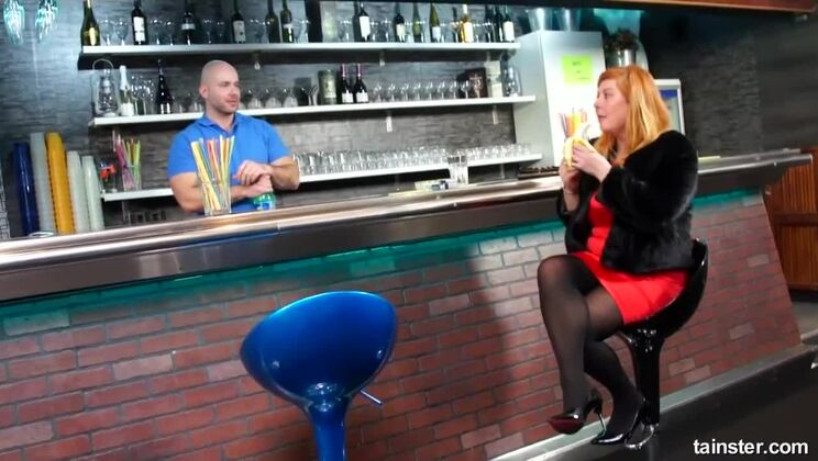 Fetish Bartender Serves Up Pissing and Cum on Mature!