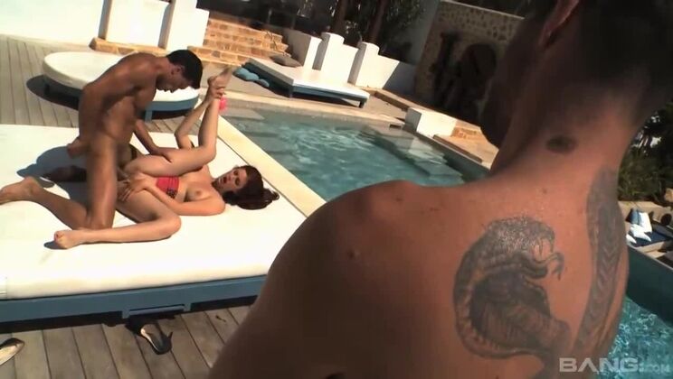 Big Cock Threesome with Mira Sunset and Interracial Cumshot