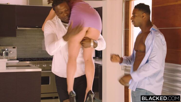 [BLACKED] - Jax Slayher and Louie Smalls Share Lily Love's Big Tits