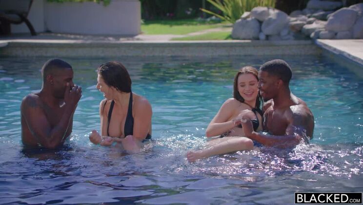[BLACKED] - Lana and Leah Share Big Black Cocks - Lana Rhoades - Isiah Maxwell - Leah Gotti - Jason Brown