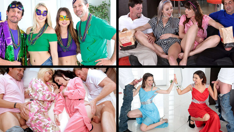 Stepdaughter Swap Orgy - Creampie & Facial Finish