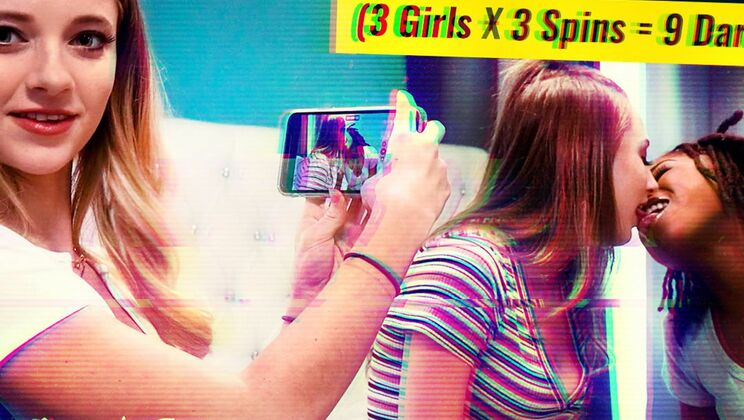 [SexTapeLesbians] - Titillating Threesome: Hairy, Natural Tits & More Dares - Riley Star - Kyler Quinn - Hazel Grace