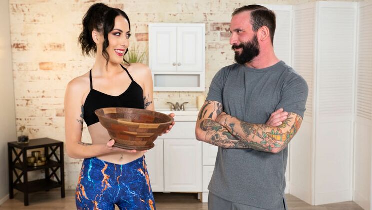 [NuruMassage] -  Tattooed Brunette Gets Massage  - JJ Graves - Victoria Sunshine