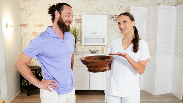 Hairy Brunette Gets Fingering and Cumshot