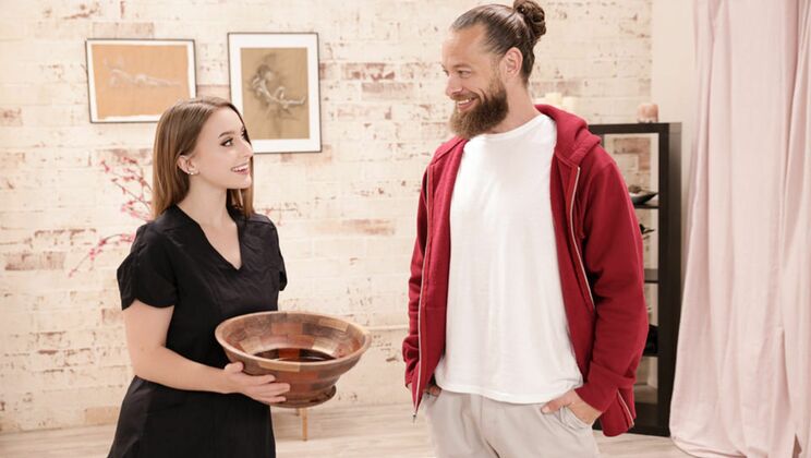 Grey Gets Down for a HANDJOB!