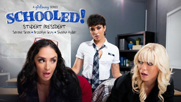[Schooled!] - Schooled by Her Two Lesbian Friends - Sheena Ryder - Serene Siren - Brooklyn Gray