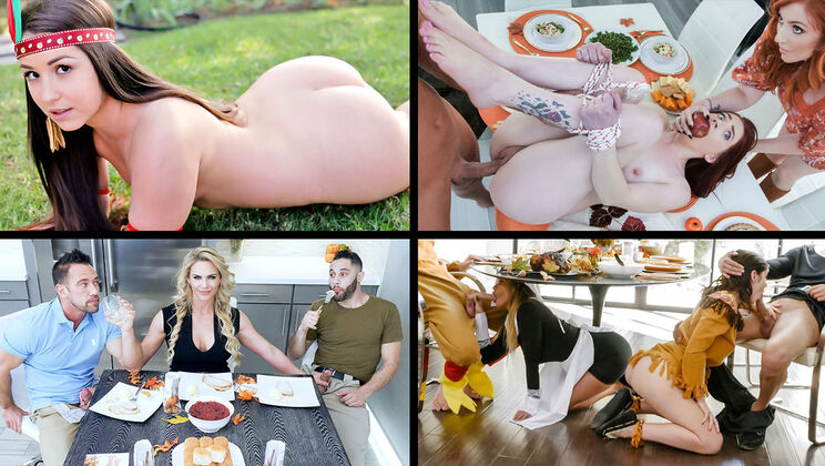 [TeamSkeetSelects] - Hot Thanksgiving Slutty Fun with Lauren Phillips - Brooklyn Chase - Lauren Phillips - Rosalyn Sphinx - Aria Carson