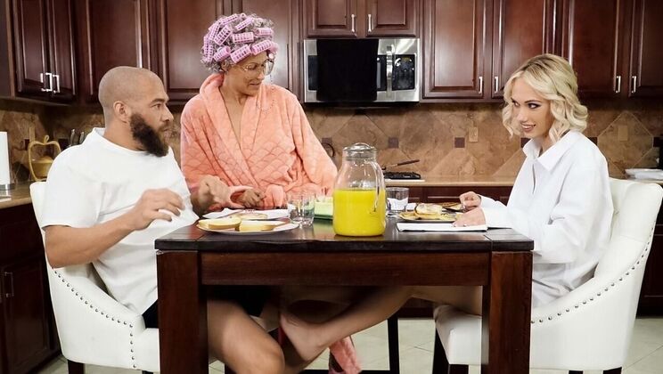 Thong and Ballerina Heels in the Morning