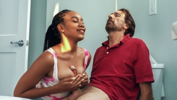 Jenna Foxx Gets Sneaky Ride From Steve Holmes - Big Tits Blowjob & Facial