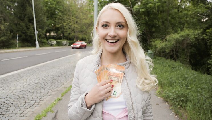 Blonde Tourist Enjoys Big European Cock