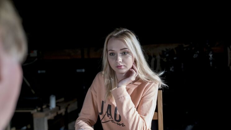 [Oldje] - Natural Tits Babe Martha in a Sizzling Card Game