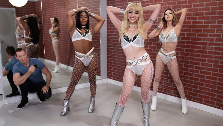 [TransAngels] - Big Cock Threesome with Gagging and Spanking