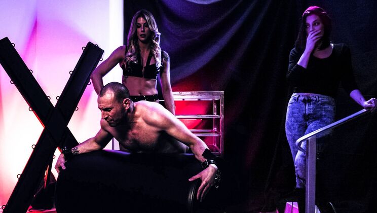 Hairy Brunette Shemale Gets Wild