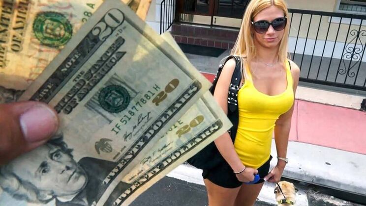 Blondie with Small Tits Sucks on Bus