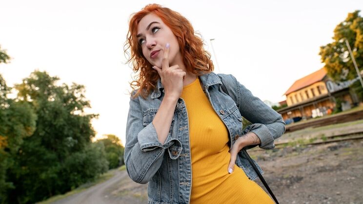 Cumshot on Redhead Cherry