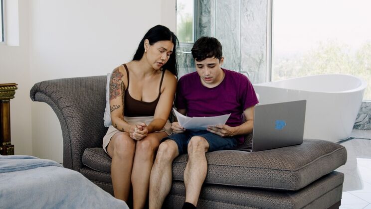 [RealityJunkies] - Latina Stepmom Rides Stepson's Cock Cowgirl Style - Ricky Spanish - Dana Vespoli