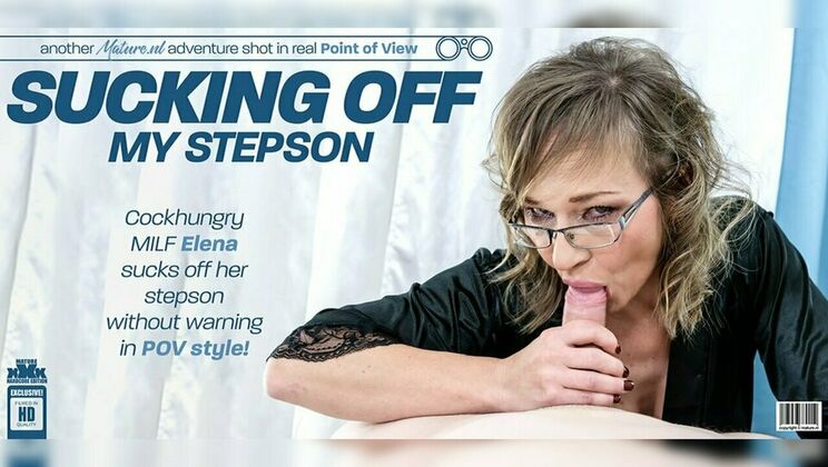 [Mature.nl] - Stepmom Elena's Nipples Get Hard During a Cum on Tits Blowjob