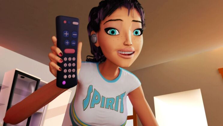 Teen Brunette Cheerleader Teasing Animation