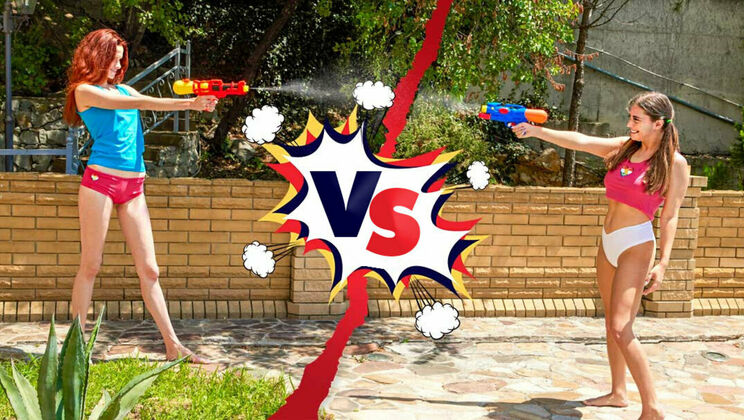 [ClubSweethearts] - Brunette Angel Rai Fingering Redhead Elise Moon Outdoors - Angel Rai - Elise Moon