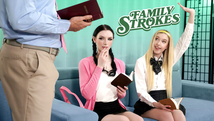 [FamilyStrokes] - Blowjob and Deepthroat Bible Study for Beginners - Will Pounder - Kallie Taylor - Celestina Blooms