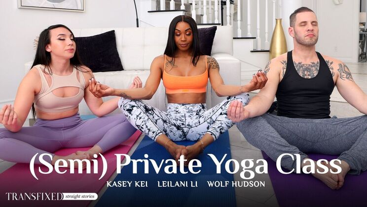 [Transfixed] - Shemale Kissing and Fucking in Yoga - Wolf Hudson - Kasey Kei - Leilani Li