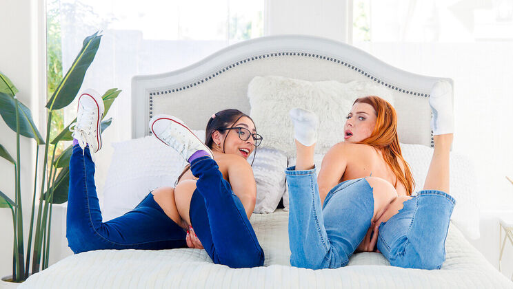 [StepSiblingsCaught] - Step Fantasy Threesome - Big Cock for Two Girls - Victor Ray - Madison Wilde - Stella Luxx