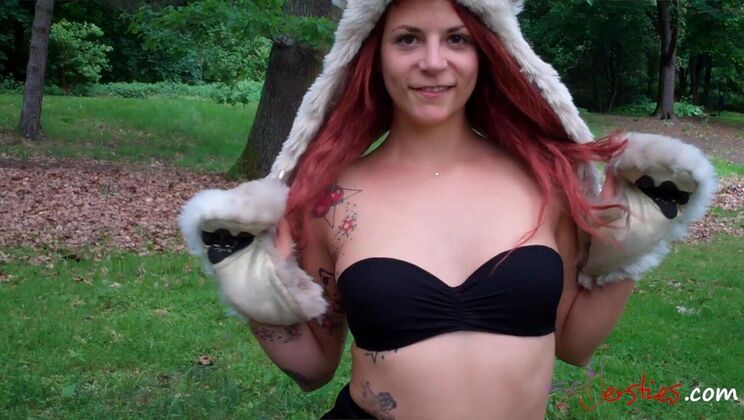 In the Park: Minka & Krissi's Lingerie Fun