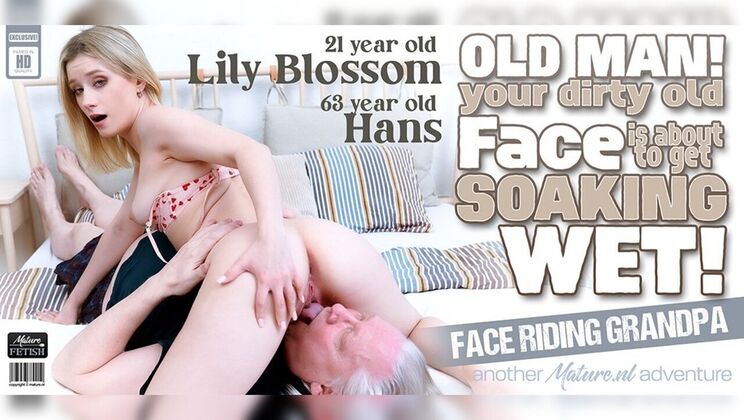 [Mature.nl] - Young blonde screams as she smothers old man with her tight ass - Hans - Lily Blossom