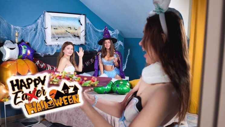 [ClubSweethearts] - European Teens as Witches with Round Butts Fucking - Hazel Grace - Milka Wey - Kitty Doll88