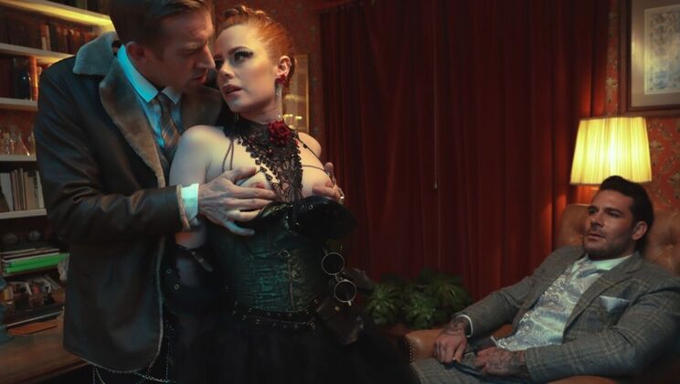 [DigitalPlayground] - Blonde and Redhead Threesome: Blowjob, Doggystyle, Facial - Ella Hughes - Danny D - Papi Kocic