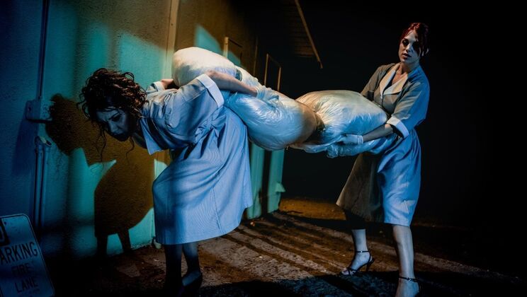 Night Of Reckoning: Brunette & Redhead Lesbian Action