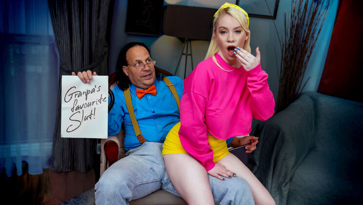 [NotMyGrandpa] - Obedient Stepdaughter Gagging On Cock For Supportive Parenting Rewards - Eric John - Gigi Sweets