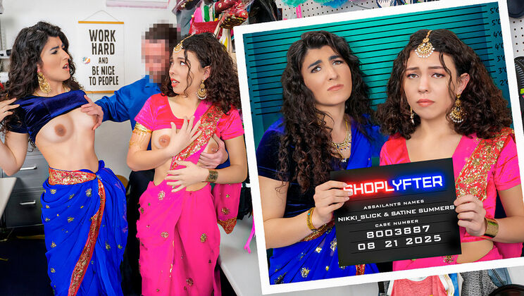 [Shoplyfter] - Threesome Frenzy: 2 Girls Blowjob at Once - Jack Vegas - Satine Summers - Nikki Slick