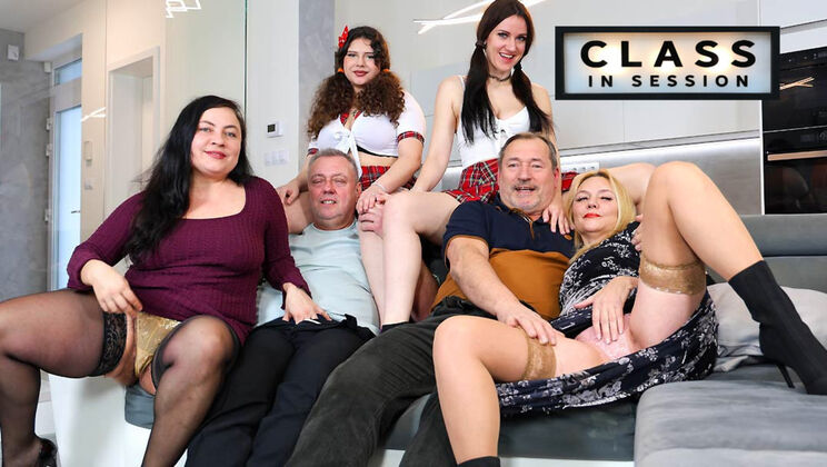 [GrandparentsX] - Young 18+ Students Service Old Teachers - Blowjob Gangbang - Lucas Knight - Mya Evans - Martin Bobes - Christina Santes - Melani Mendes - Rosie Smile