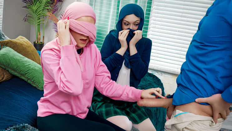 [HijabHookup] - Long Skirt, Short Fuse: 2 Hijabis Get Busy - Brad Sterling - Jade Valentine - Ruby Moon